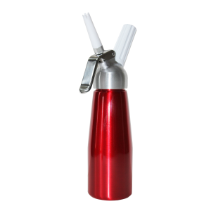 Red 1/2 Liter Whipped Cream Dispenser w/Metal Head