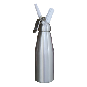 Silver 1 Liter Whipped Cream Dispenser w/Metal Head