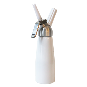 White 1/2 Liter Whipped Cream Dispenser w/Metal Head