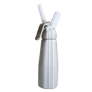 Silver 1/2 Liter Whipped Cream Dispenser w/Metal Head