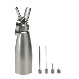 1 Liter Stainless Steel Whip Cream Dispenser +Injector Tips Bundle